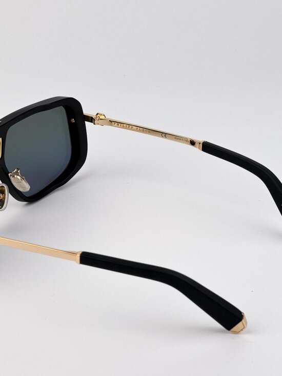Philipp Plein Women’s Sunglasses Black Smoke Rainbow Mirror Pilot SPP008M 703V main image 11